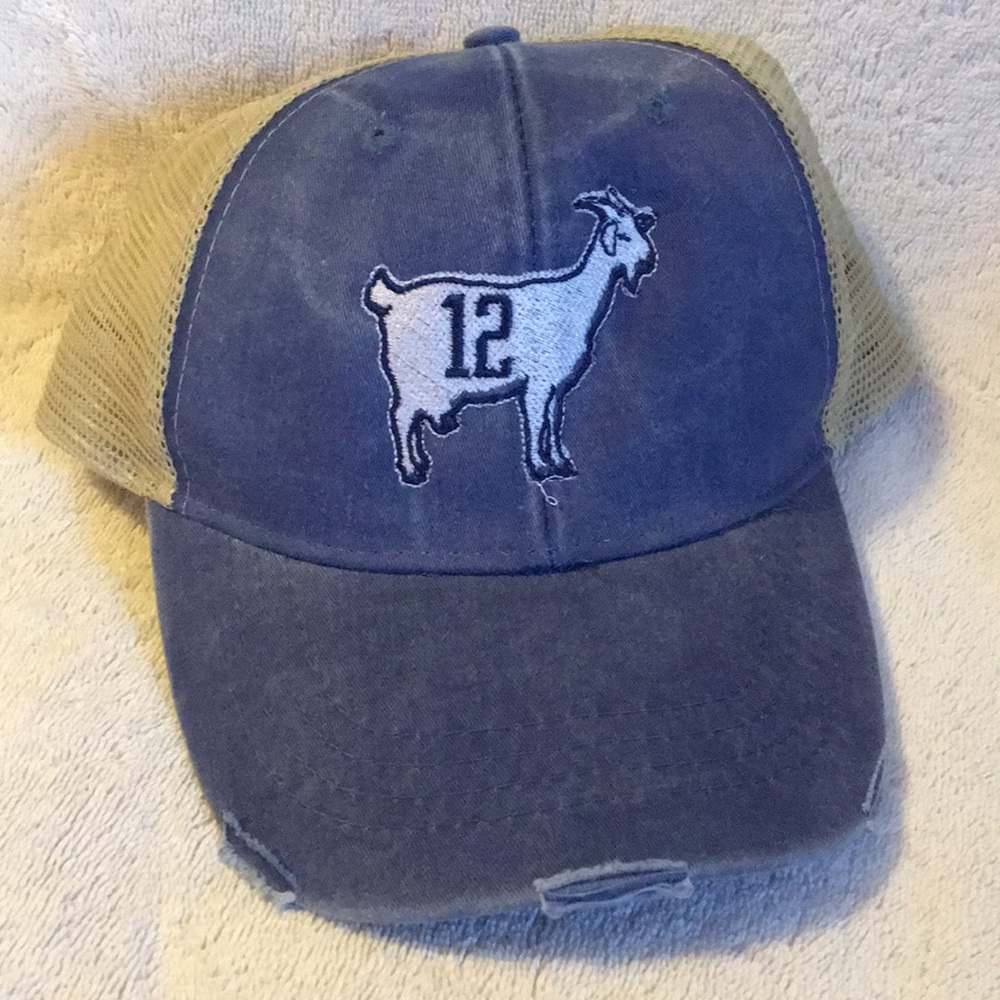 Piper Lou SnapBack trucker hat distressed 6 panel mesh back cap #12 Goat